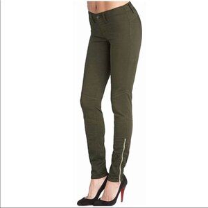 J Brand West Point Green Zipper Skinny Jeans Stretch Pants Size 26
